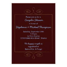 Teddy Bear Family Couples Baby Shower Personalized Announcements