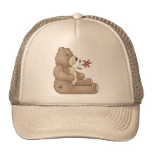 Teddy Bear Flower Mesh Hat
