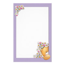 Teddy Bear Flowers Stationery