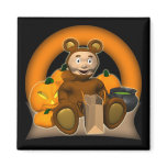 Teddy Bear Halloween Square Magnet