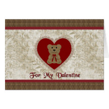 Teddy Bear Heart Valentine Card