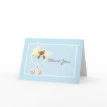 Teddy Bear in a Stroller Baby Shower Thank You Card
