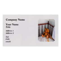 Teddy Bear in Crib Business Card Template