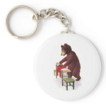 Teddy Bear Irons Clothes Keychains