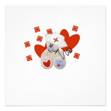 Teddy Bear Nurse Love Tshirts and Gifts Personalized Announcement