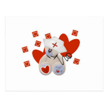 Teddy Bear Nurse Love Tshirts and Gifts Postcard