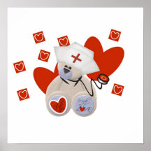 Teddy Bear Nurse Love Tshirts and Gifts Poster
