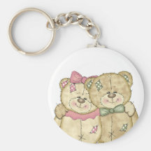 Teddy Bear Pair - Original Colours Keychains