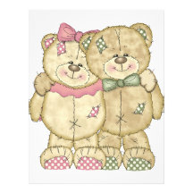 Teddy Bear Pair - Original Colours Letterhead Template