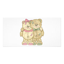 Teddy Bear Pair - Original Colours Photo Card Template