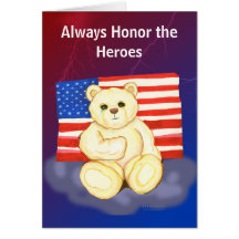 Teddy Bear  Patriot Day Greeting Card