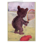 Teddy Bear Playing Tennis Greeting Cards