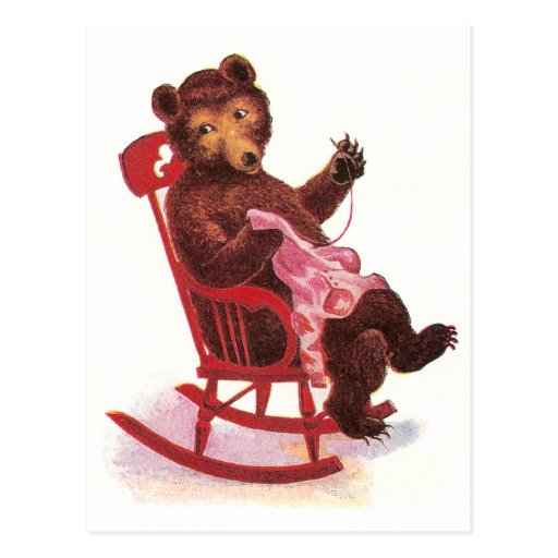 Teddy Bear Sewing Clothes Postcards