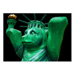 Teddy Bear,Statue of Liberty,Black Back Business Card Templates