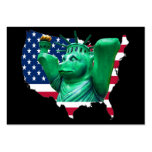 Teddy Bear,Statue of Liberty, USA Map, Black Business Card Template