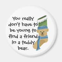 Teddy bear stocking refrigerator magnet