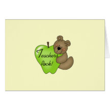 Teddy Bear Teachers Rock Tshirts and Gifts Card