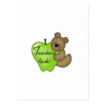 Teddy Bear Teachers Rock Tshirts and Gifts Postcard