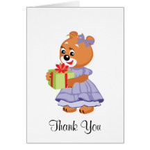 Teddy Bear Thank You Note Greeting Card