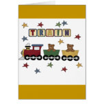 Teddy Bear Train Tshirts and Gifts Greeting Card