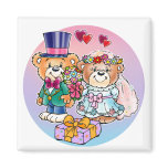 Teddy Bear Wedding Couple Magnet