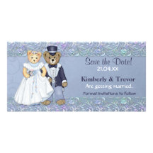 Teddy Bear Wedding Save The Date Personalized Photo Card