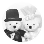 Teddy Bear Wedding Round Stickers