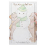 Teddy Bear Winter Stationary Custom Stationery
