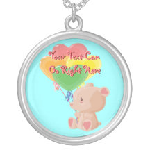 Teddy Bear with Balloons Necklace