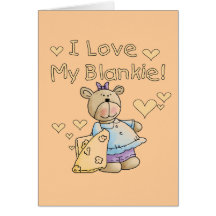 Teddy Bear With Blanket Tshirts and Gifts Greeting Cards
