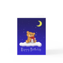 Teddy Bear with gift - Happy Birthday Card