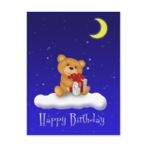 Teddy Bear with gift - Happy Birthday Postcard
