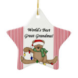 Teddy Bear World's Best Great Grandma Ornament