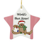 Teddy Bear World's Best Sister Ornament