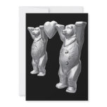 Teddy Bears and Heart, Black/White, Black Back Custom Announcement