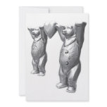 Teddy Bears and Heart, Black/White, White Back Custom Announcement