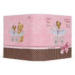 Teddy Carriage Polka Dots - Baby Girl Binder
