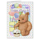Teddy  Cupcake Birthday - Second birthday Greeting Cards