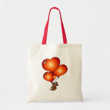 Teddy love theme tote bag