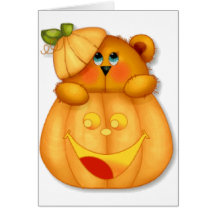 Teddy Pumpkin Greeting Card