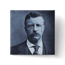 Teddy Roosevelt Vintage Glass Magic Lantern Slide Pinback Buttons