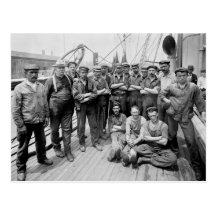 Teddy Roosevelt with Crew, early 1900s Postcards