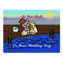 Teddy Wedding Post Card