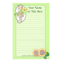 Teddybear Sunflower Stationery