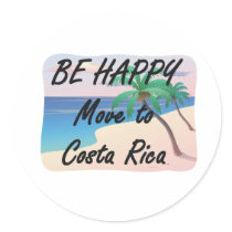 TEE Be Happy Costa Rica Stickers
