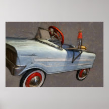 Tee Bird Pedal Car Poster