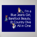 TEE Blue Jeans Girl Print