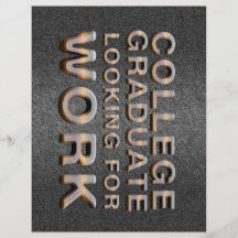 TEE College Graduate Looking for Work Personalized Flyer