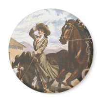 TEE Cowgirl Old School Magnet