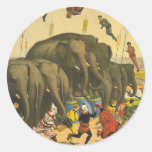 TEE Elephant Acrobatics Round Stickers